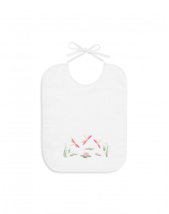 dragonflies embroidered  bib