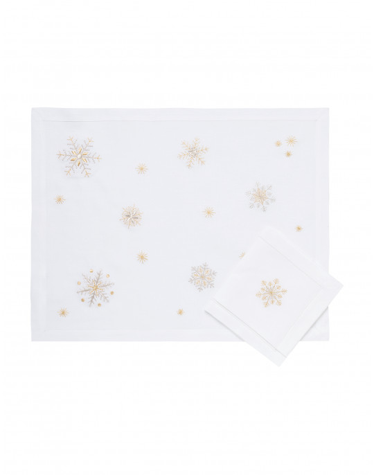 "Cristaux" (crystals) place mat and napkin