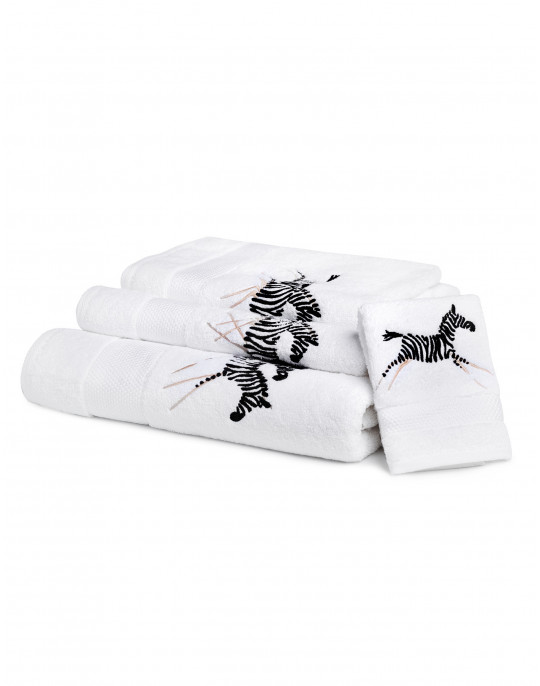 "Zèbres" (zebra) bath towels