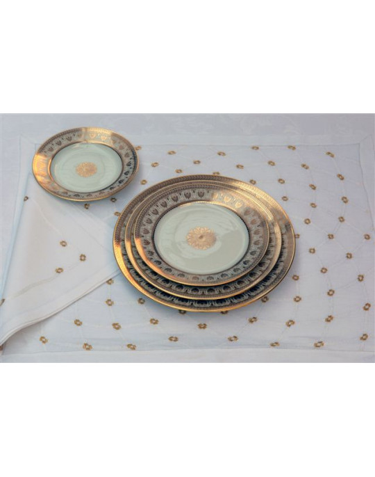 Sets de table VERSAILLES blanc et or