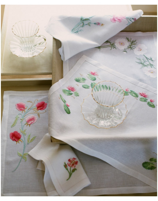 SWEET PEA, WHITE WATER LILY, ANEMONES placemats