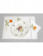 ORANGE placemats and "Bouquet de fruits" plate (HAVILAND)