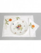 Set de table ORANGE et assiette "Bouquet de fruits (HAVILAND)