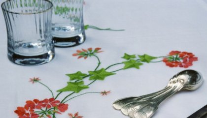 RED GERANIUM tablecloth