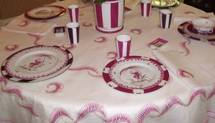WAVES tablecloth and limoges porcelaines (Marie Daage)