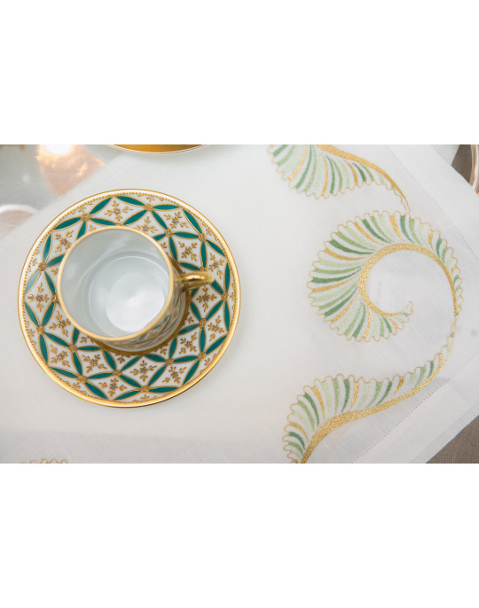 Set de table VAGUES - vert et or