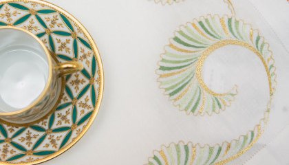 VAGUES (green and gold) placemat