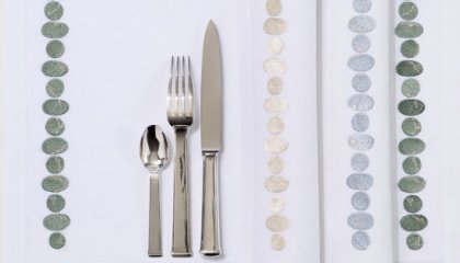 GALETS placemats - grey-silver, ivory-silver, green