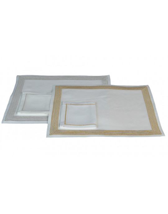 AMBASSADE placemats - white-gold, white-silver