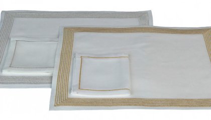 AMBASSADE placemats - white-gold, white-silver