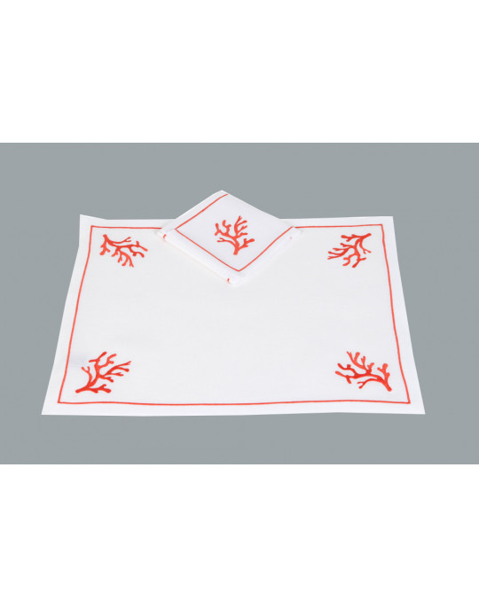 CORAUX (coral) placemats (exists in tablecloth)