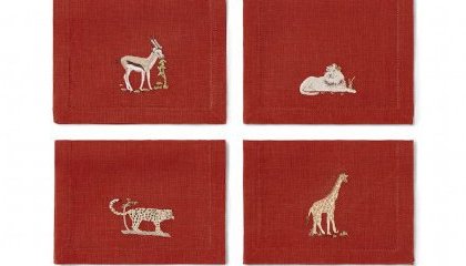 SAFARI cocktail napkins - orange linen