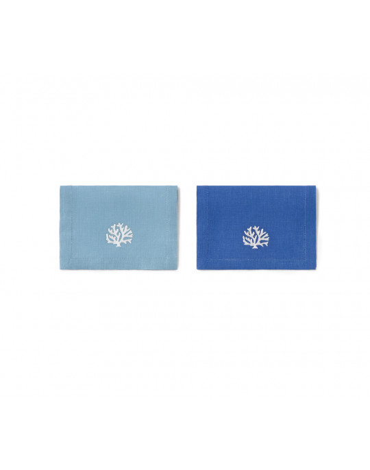 CORAUX cocktail napkins - blue and turquoise linens
