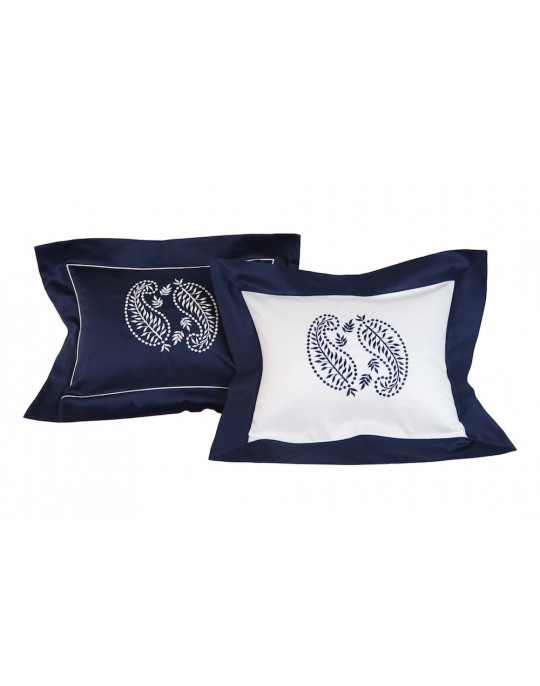CACHEMIRE white & blue boudoir pillow cases