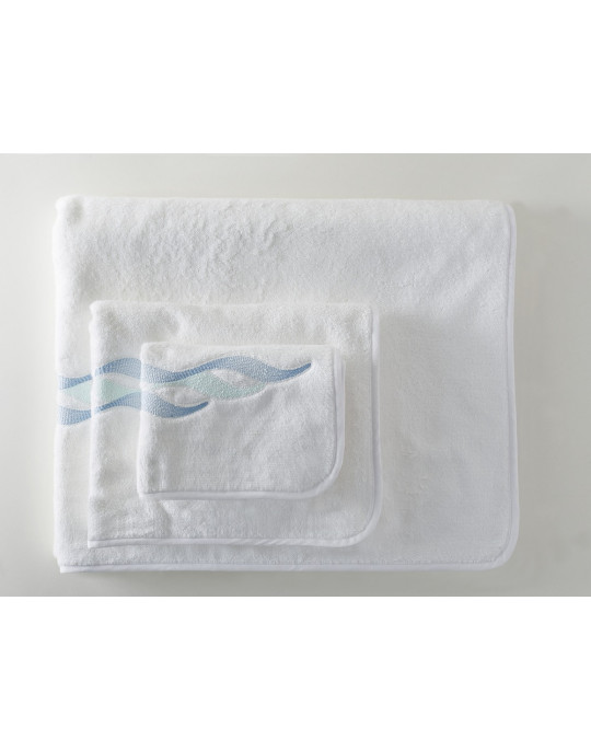 ALIZES embroidered bath towels (white - turquoise)