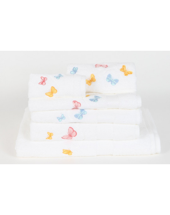 PAPILLON (butterflies) embroidered bath towels
