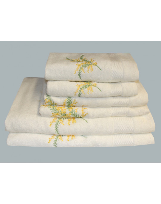 MIMOSA embroidered bath towels