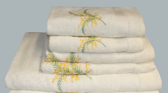 MIMOSA embroidered bath towels