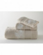 AMAZONE embroidered bath towels (sand - white)