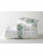 AMAZONE embroidered bath towels (white - green)