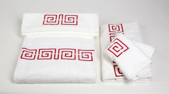 OMEGA embroidered bath towels