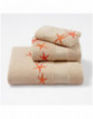 STARFISH embroidered bath towels (sand - coral)
