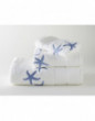 STARFISH embroidered bath towels (white - blue)