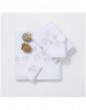 BULLES embroidered bath towels (white - silver)