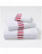 MADAME embroidered bath towels (white - red)