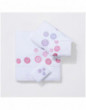 BULLES embroidered bath towels (white - mauve/white-pink)