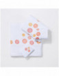 BULLES embroidered bath towels (white - orange)