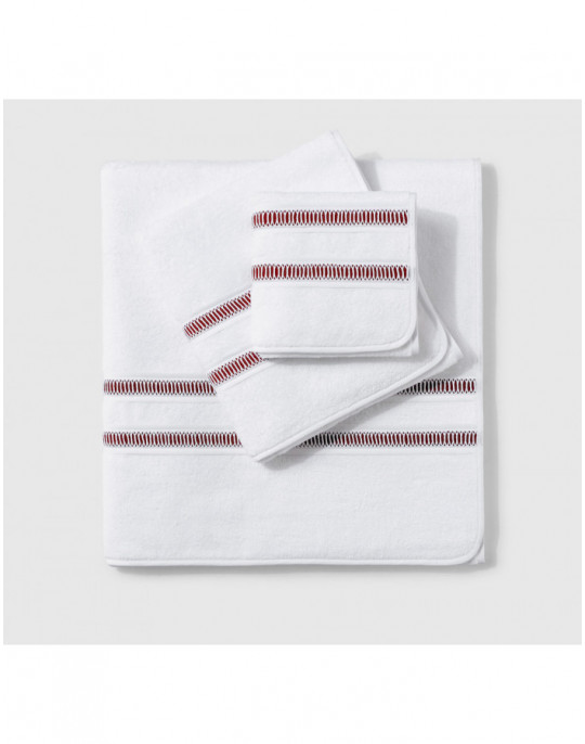 MURANO bath towels (white-red)