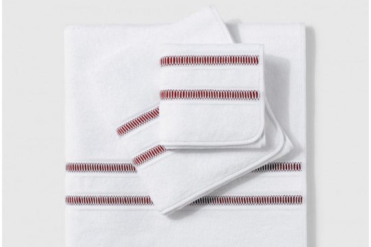 MURANO bath towels (white-red)