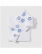 LEGENDE MARINE embroidered bath towels (white-blue)