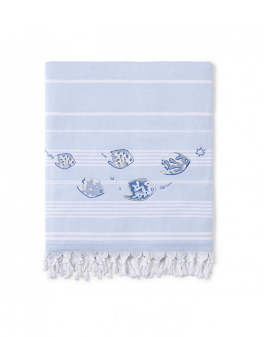 Serviette de plage LEGENDE MARINE (bleu - bleu)