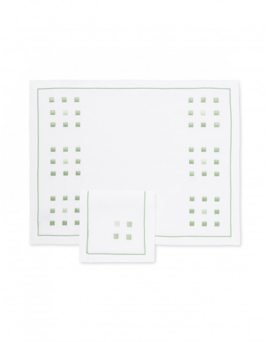 "Carrés Magiques" placemat and napkin