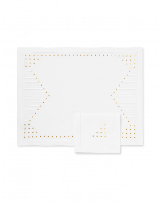 "Point sur le i" placemat and napkin