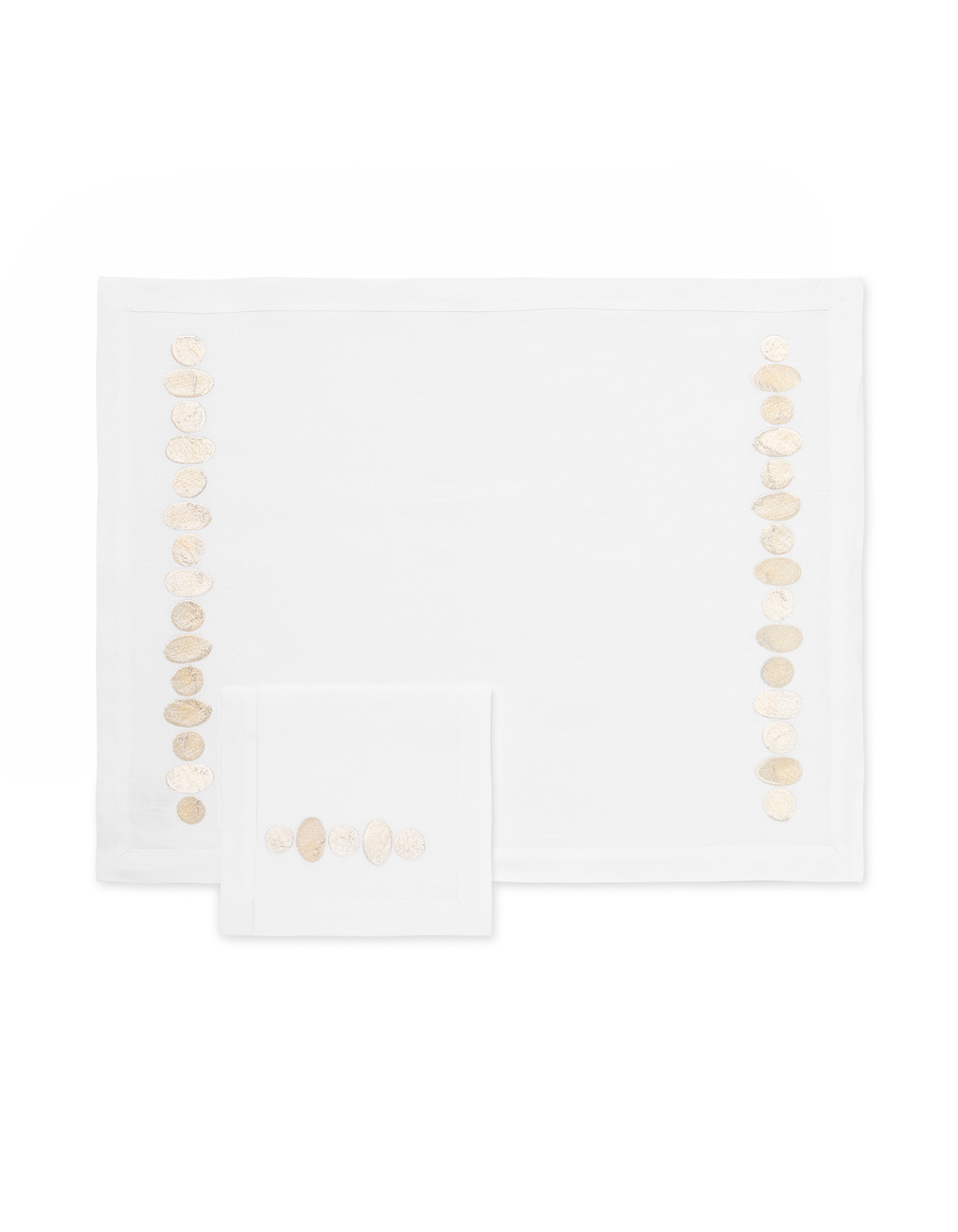 "Galets" (stones) place mat and napkin