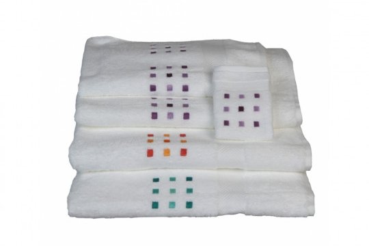 CARRE MAGIQUE (magic squares) embroidered bath towels