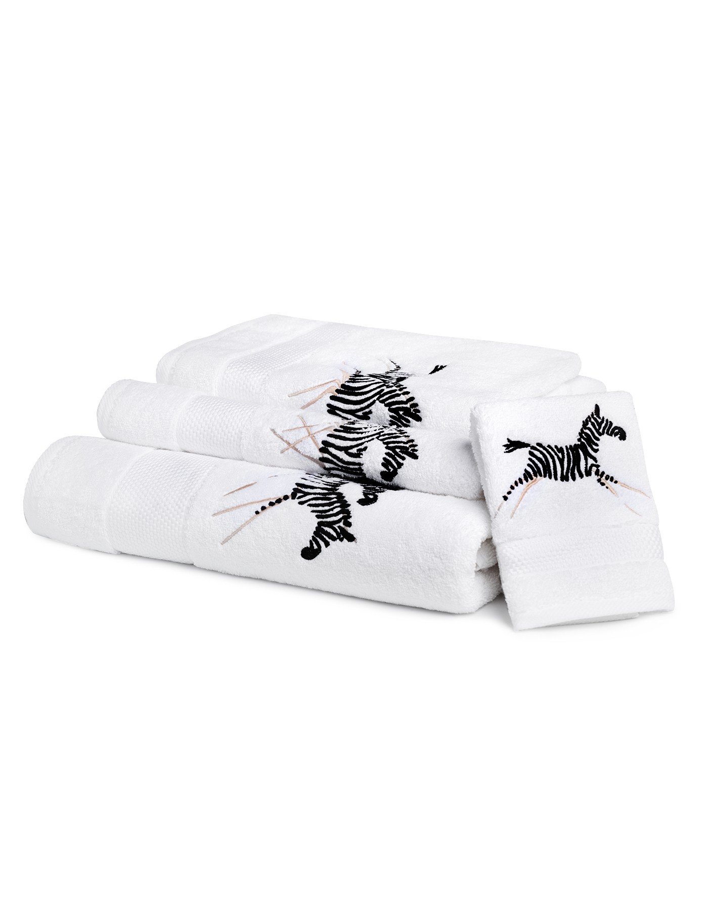 ZEBRES embroidered bath towels