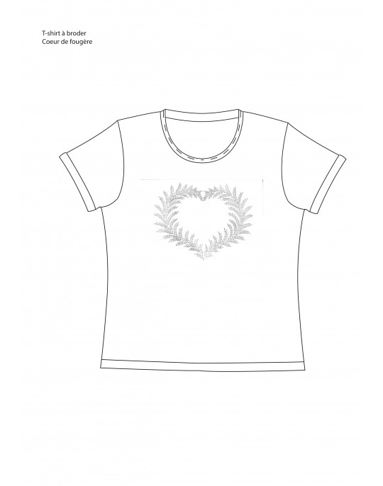 T-shirt à broder "Coeur de Fougère"