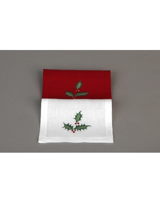 "Houx" embroidered cocktail napkin