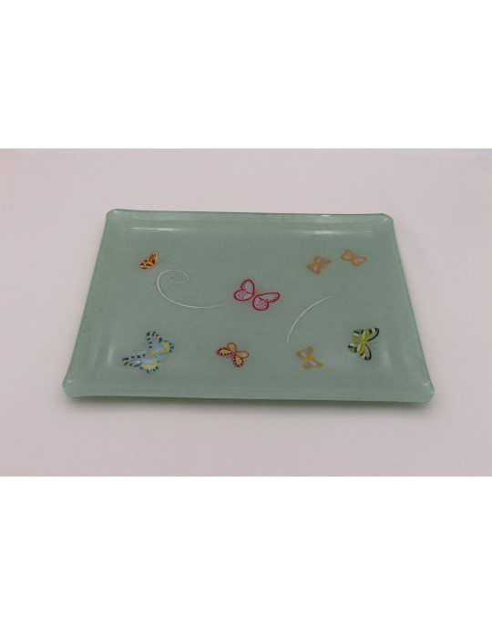 "Butterflies" embroidered tray