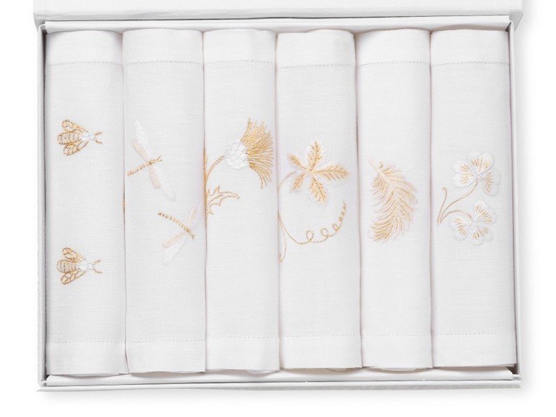 GOLD & WHITE cocktail napkins