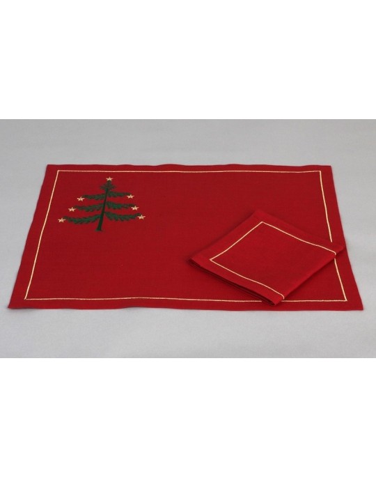 Set de table et serviette "Sapin"