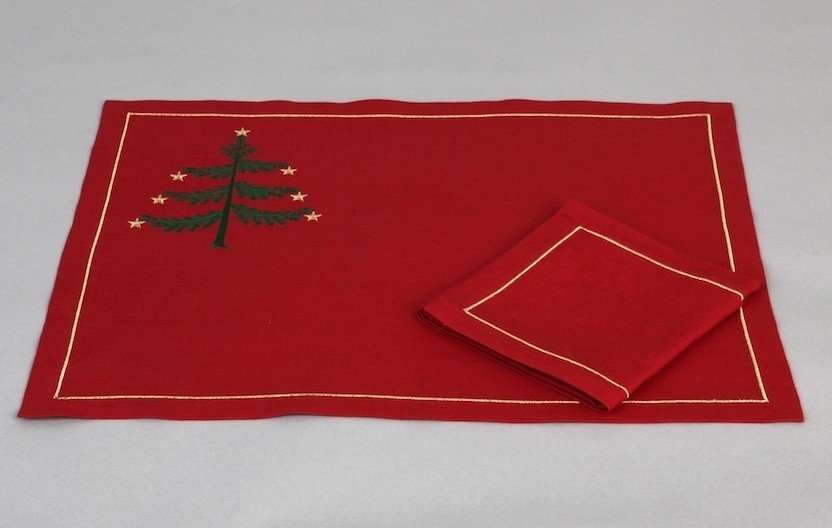 Set de table et serviette "Sapin"