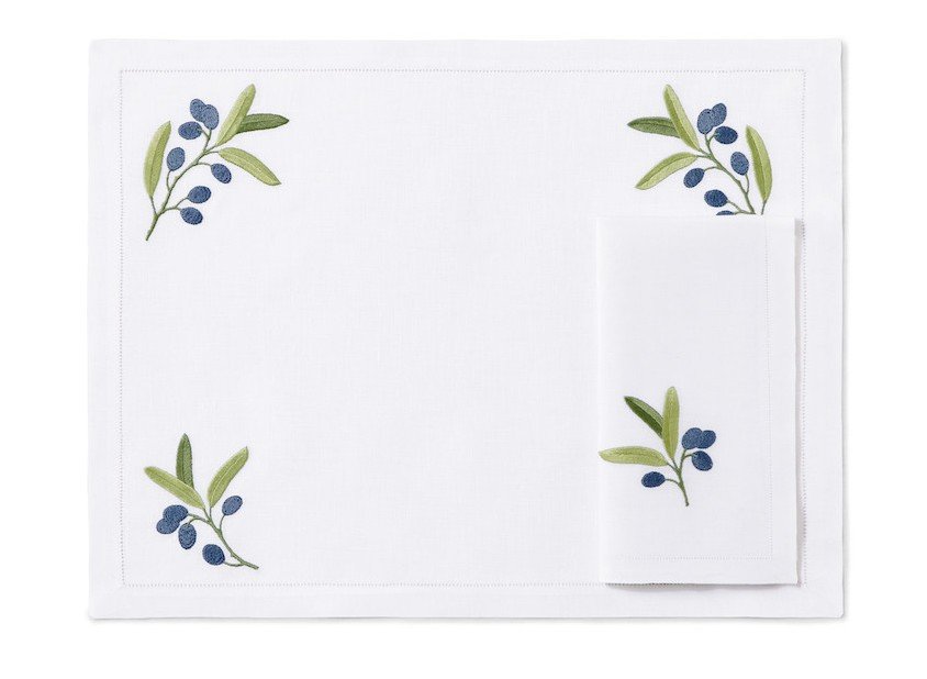 "Olives" placemat and napkin