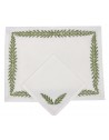 "Fougères Directoire" hand embroidered placemat and napkin