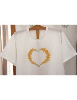 "Coeur de mimosa" embroidered night t-shirt