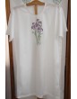 T-shirt de nuit brodé "Fleur d'Iris"